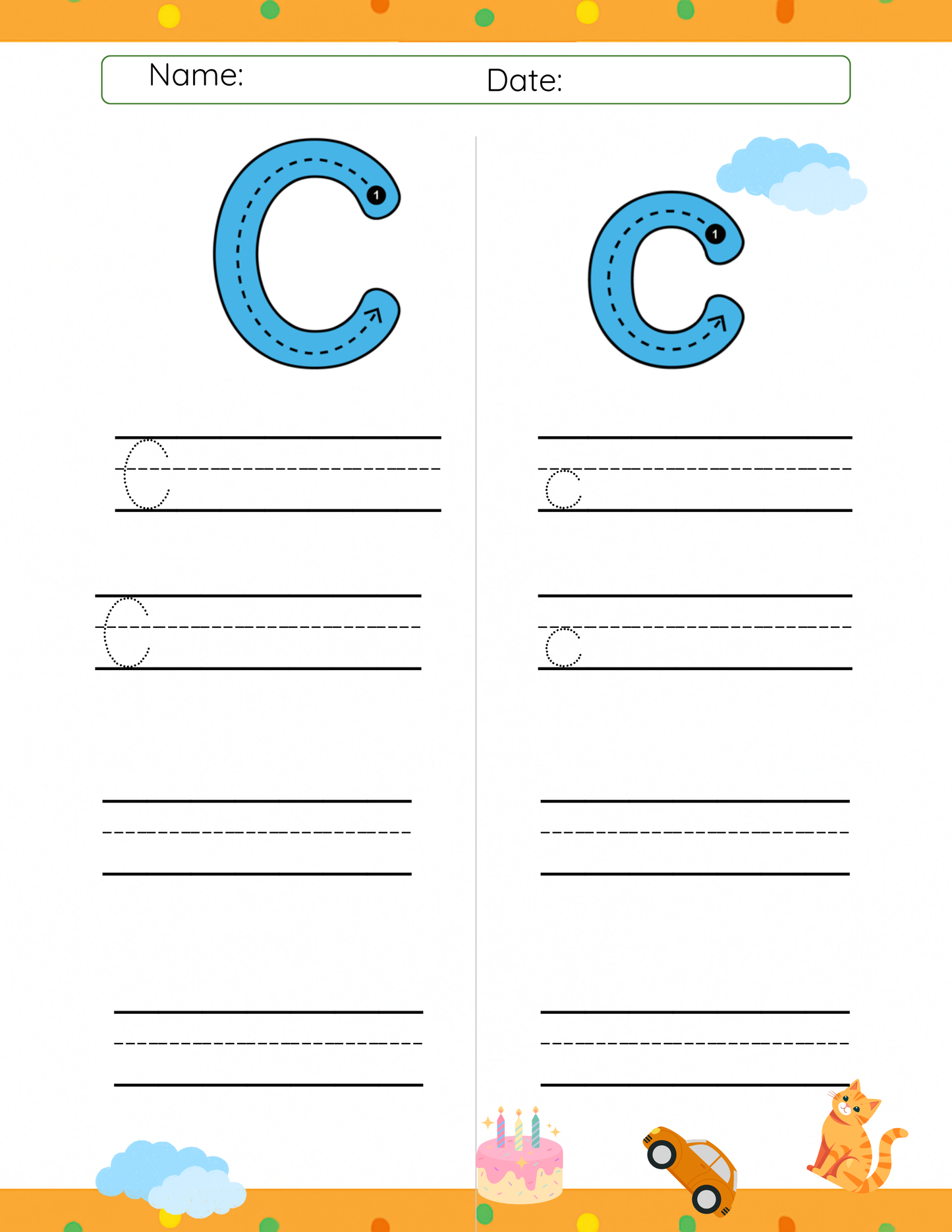 Trace Letter C