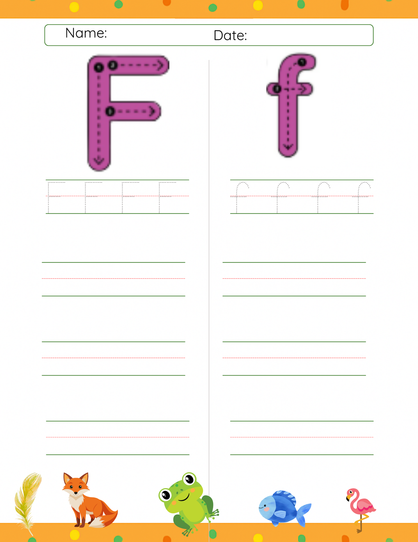Trace Letter F