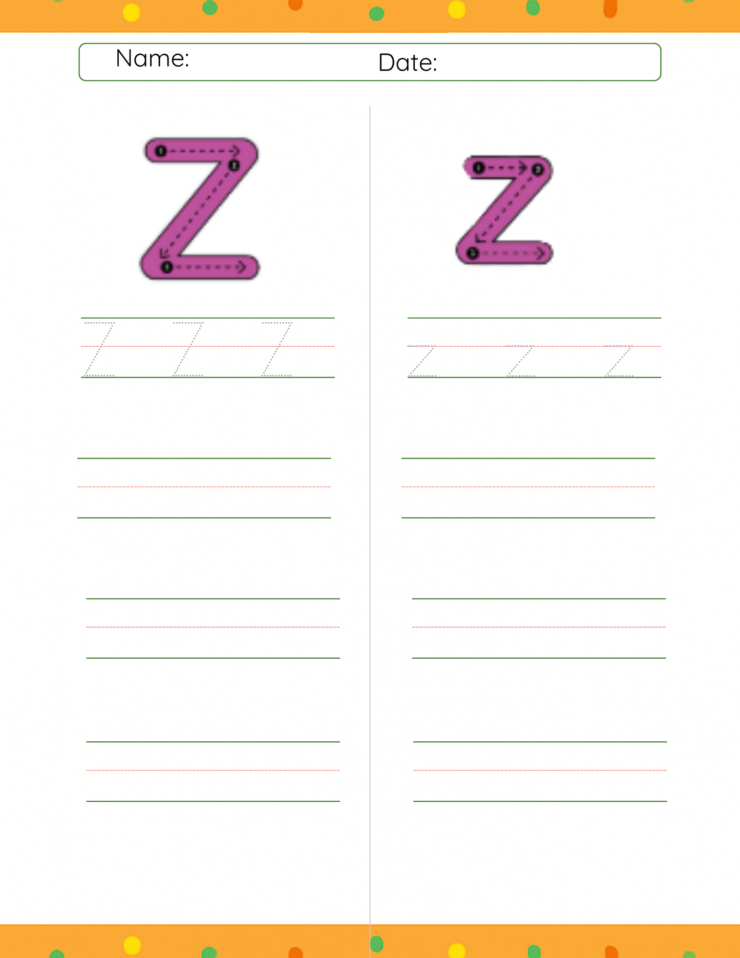 Letter Tracing Z