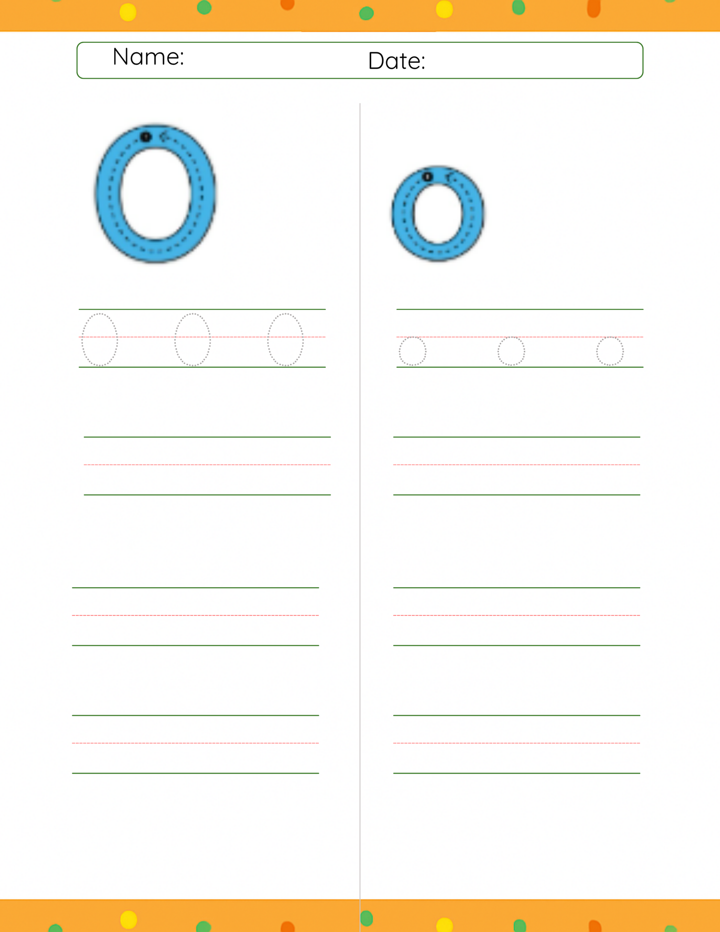 Trace Letter O