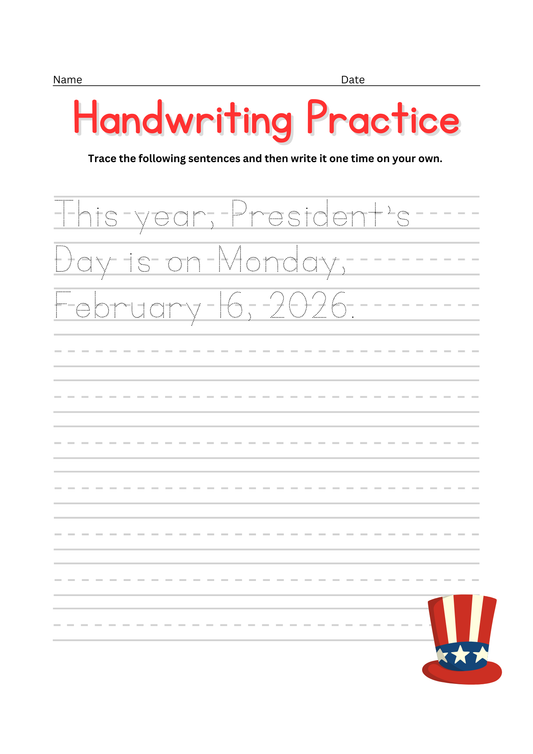Handwriting Practice Sentences