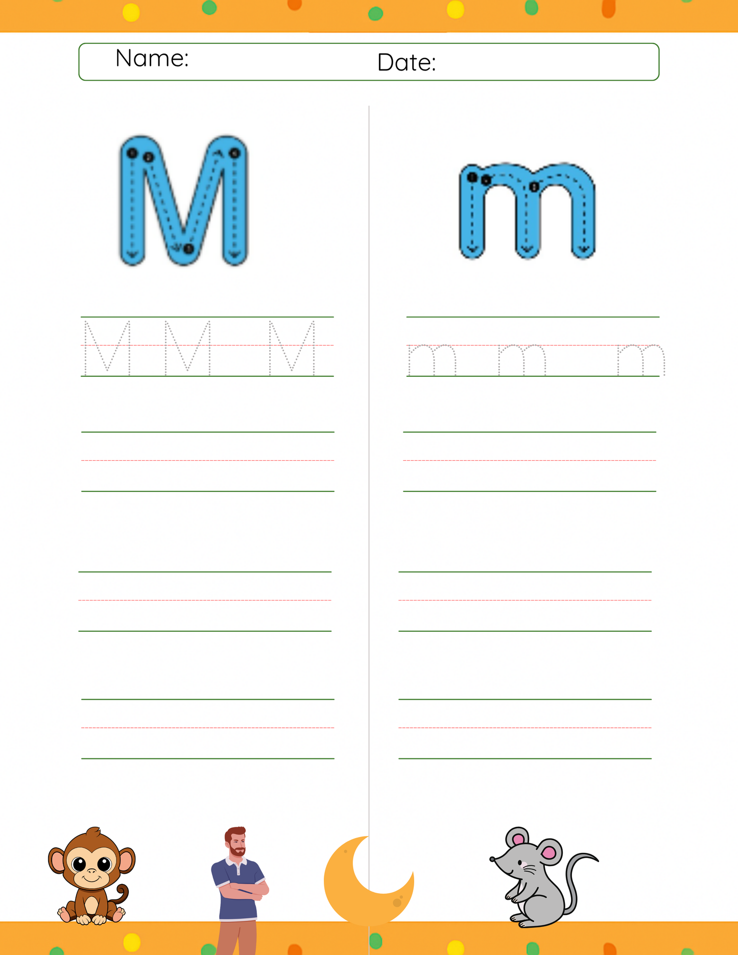 Trace Letter M