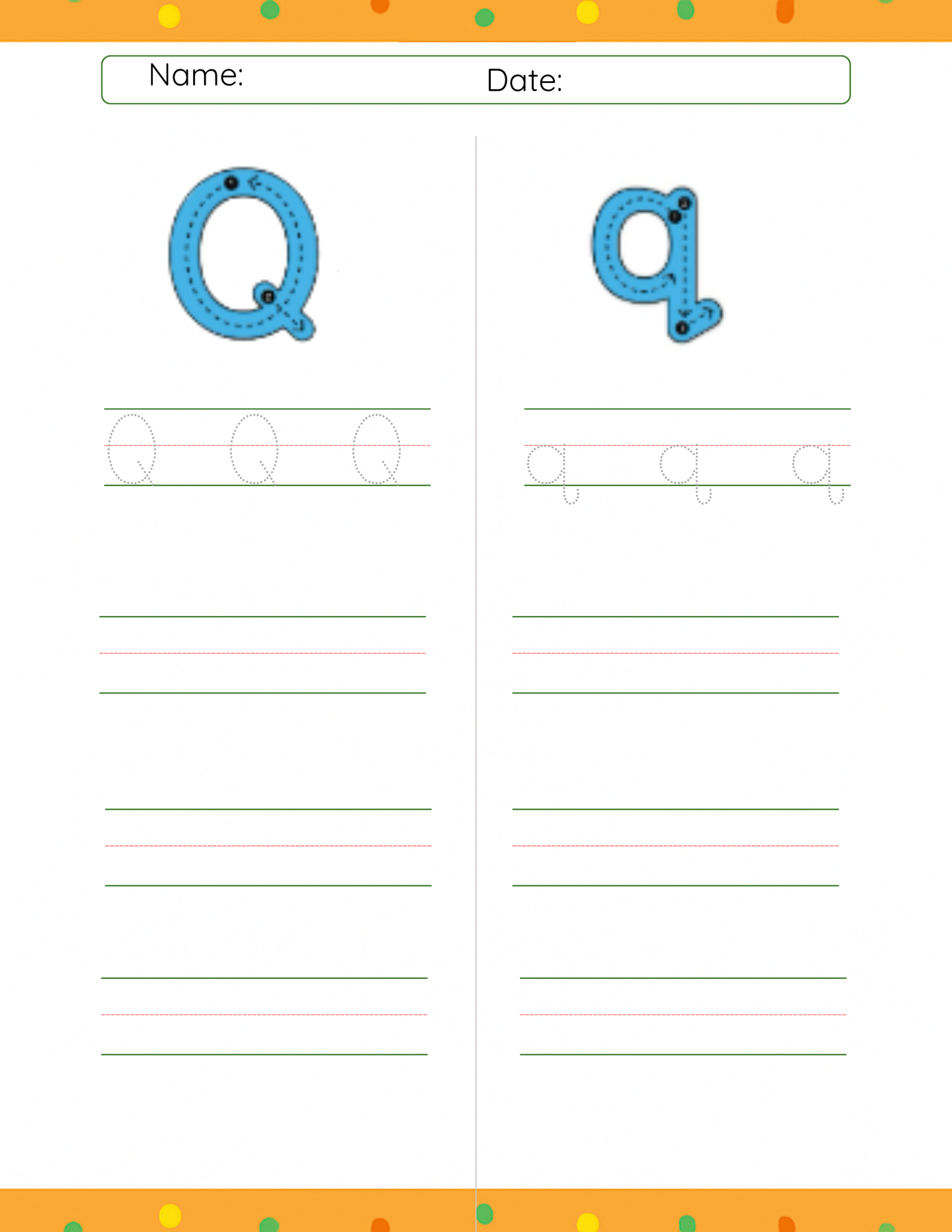 Trace letter Q