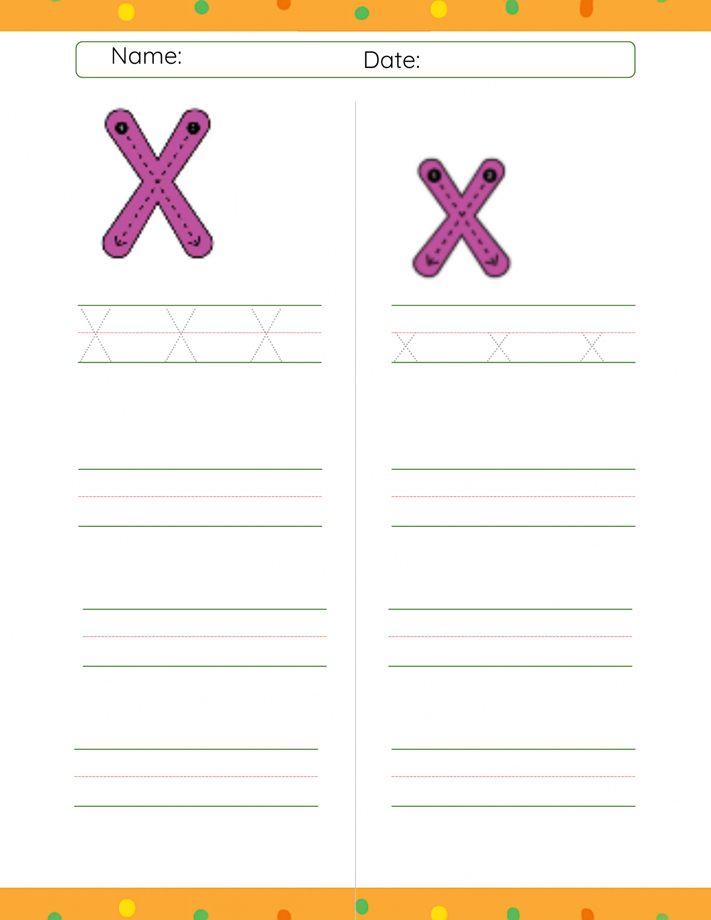 Trace Letter X