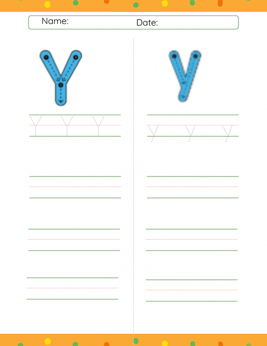 Trace Letter Y